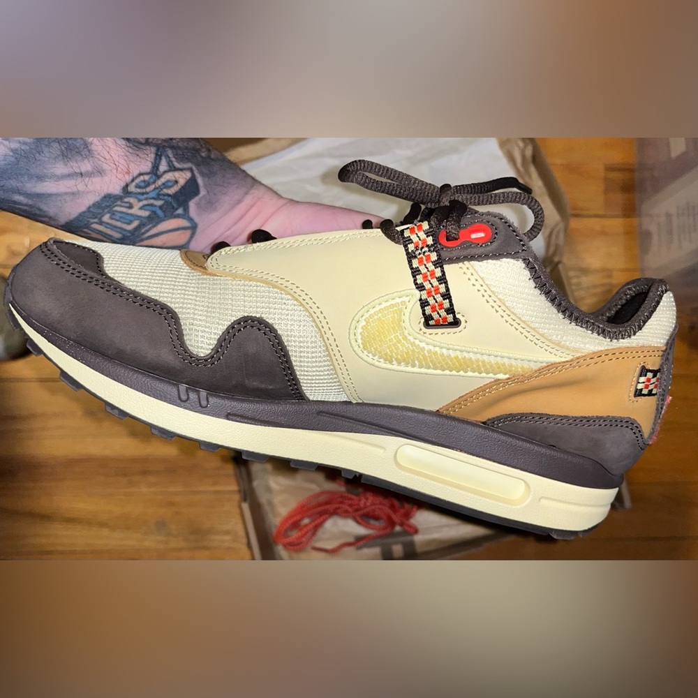 Men’s Nike Air Max 1 x Travis Scott Cactus Jack Baroque Brown Size 9 DO9392-200 - Picture 11 of 15